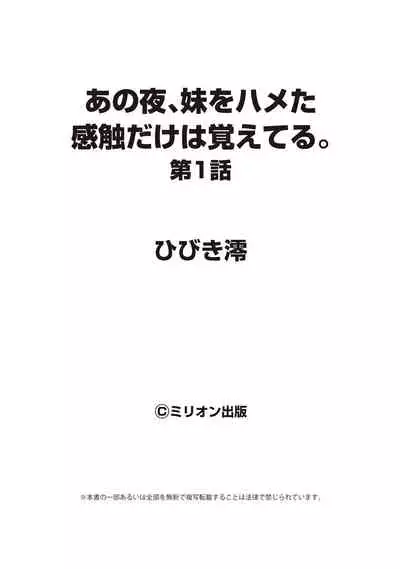 あの夜、妹をハメた感触だけは覚えてる。
