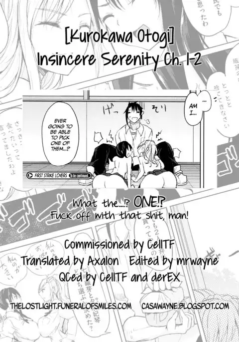 Insincere Serenity Ch. 1-2 =TLL + CW=